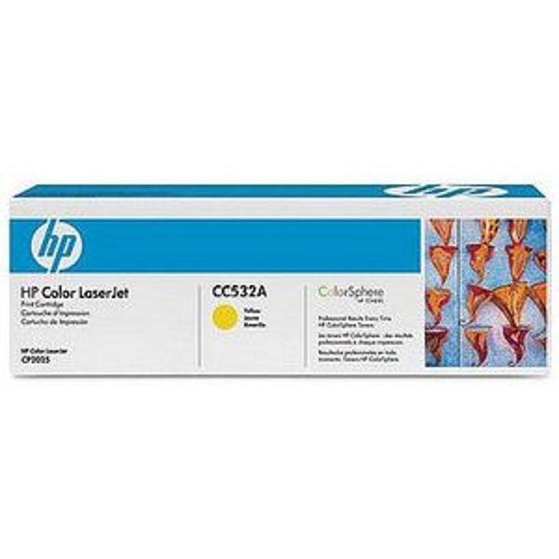 Slika - HP CC532A (304A) rumen, originalen toner