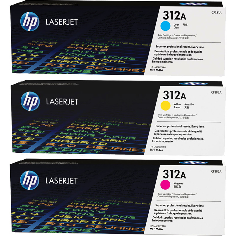 Slika - HP CF440AM Tri-Colour Pack 312A, komplet originalnih tonerjev