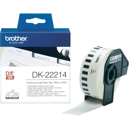 Brother DK-22214 (12mm x 30,48m) črno na belo, neskončni etiketni papir