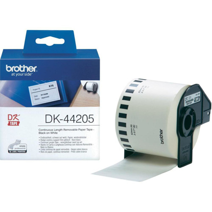 Brother DK-44205 (62mm x 30,48m) črno na belo ponovno lepljenje ,neskončni etiketni papir