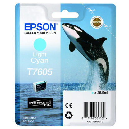 Epson T7605 HC svetlo modra, originalna kartuša
