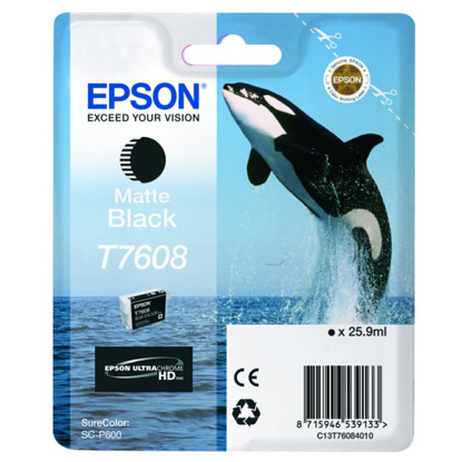 Epson T7608 HC mat črna, originalna kartuša