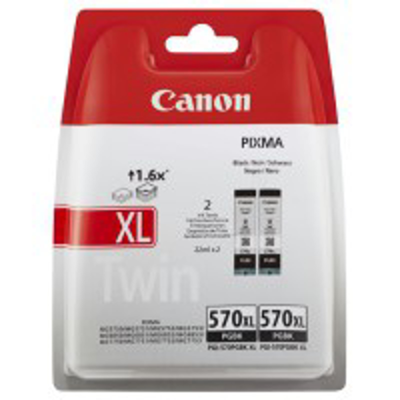 Slika - Canon PGI-570BK XL črna Twin pack, komplet originalnih kartuš