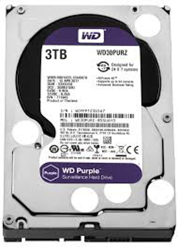 Slika - WD 3TB 5400rpm SATA-600 64MB Purple WD30PURZ