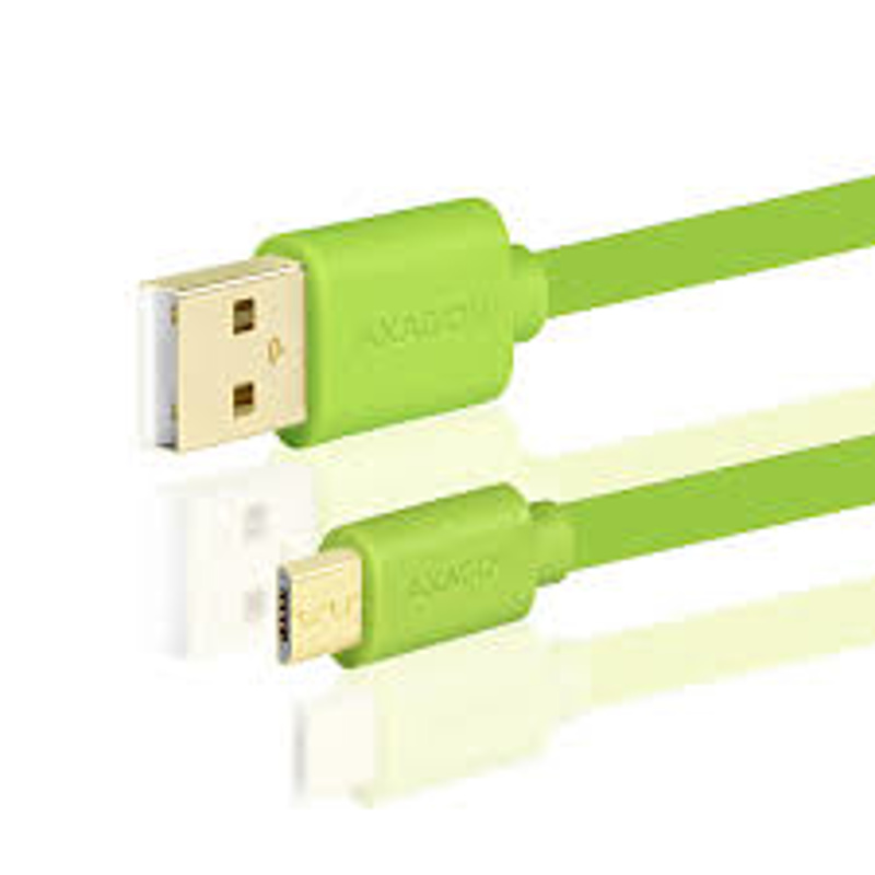 Slika - Axagon USB 2.0 A (M) – micro USB (M) 0,2m (Green), kabel
