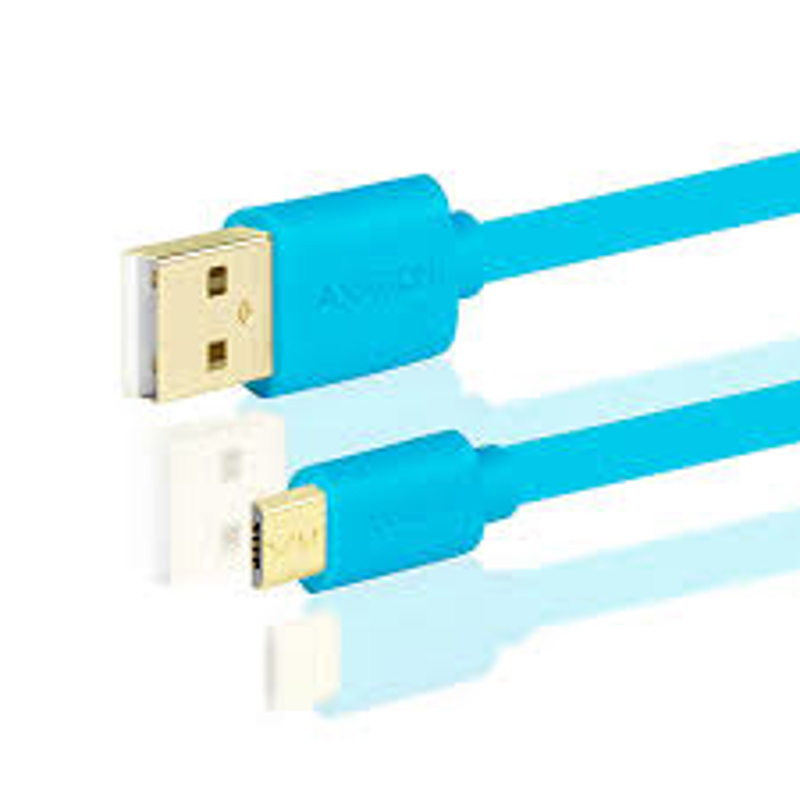 Slika - Axagon USB 2.0 A (M) – micro USB (M) 0,2m (Blue), kabel