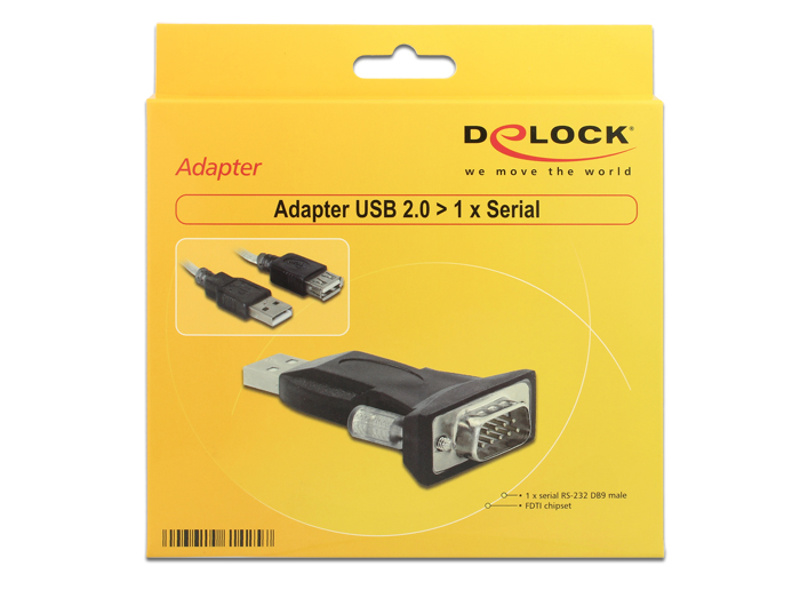 Slika - DeLock (61364) Adapter USB 2.0 - 1 x Serial, adapter