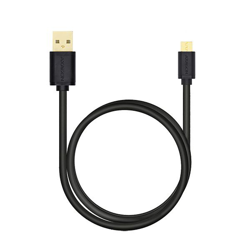 Slika - Axagon USB 2.0 A (M) – micro USB (M) 0,5m (Black), kabel