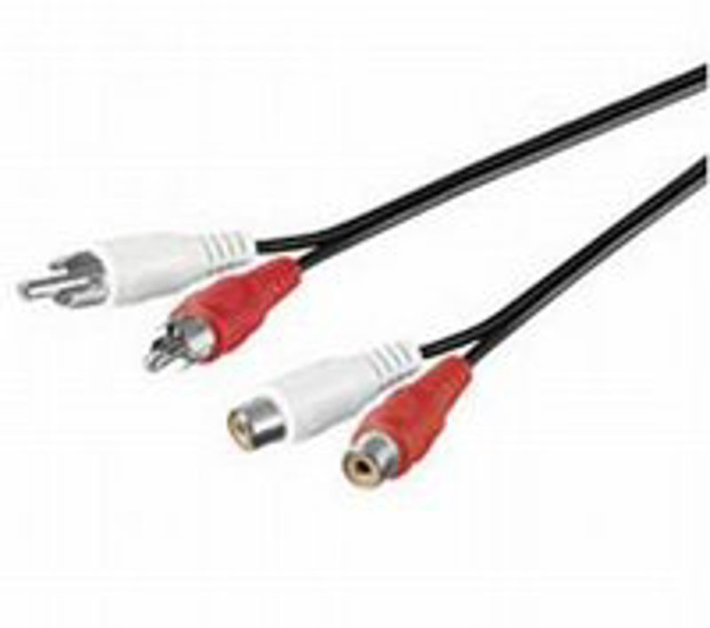 Slika - 2RCA (M) - 2RCA (F), 1,5m, audio kabel