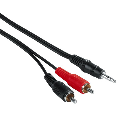 3,5 Stereo Jack (M) - 2RCA (M), 15m (Black), audio kabel