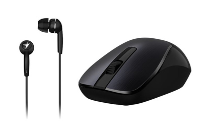 Genius MH-7018 (31280006400) črna mini brezžična miška + slušalke
