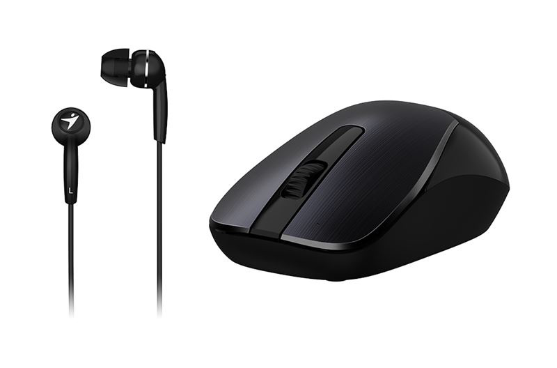 Slika - Genius MH-7018 (31280006400) črna mini brezžična miška + slušalke