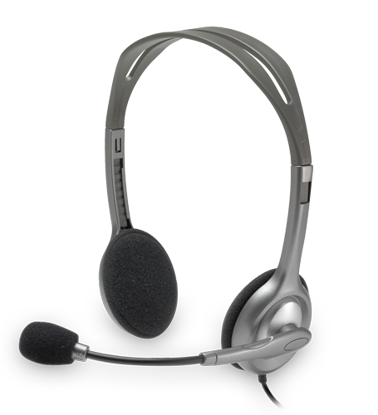 Logitech LOGI H110 (981-000271) 2.0 sive, slušalke z mikrofonom