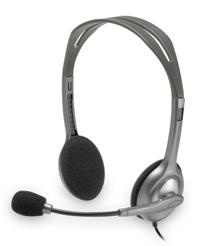 Slika - Logitech LOGI H110 (981-000271) 2.0 sive, slušalke z mikrofonom