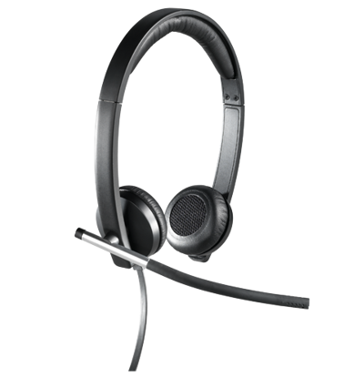 Logitech LOGI  H650e Stereo USB žične dvostranske slušalke z mikrofonom sive (981-000519)