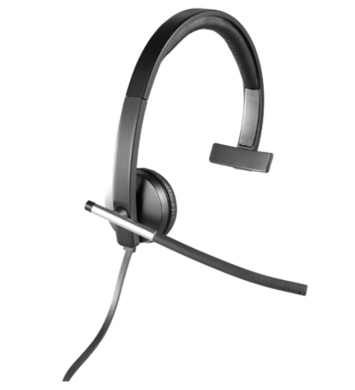 Slika - Logitech H650E Mono sive, slušalke z mikrofonom