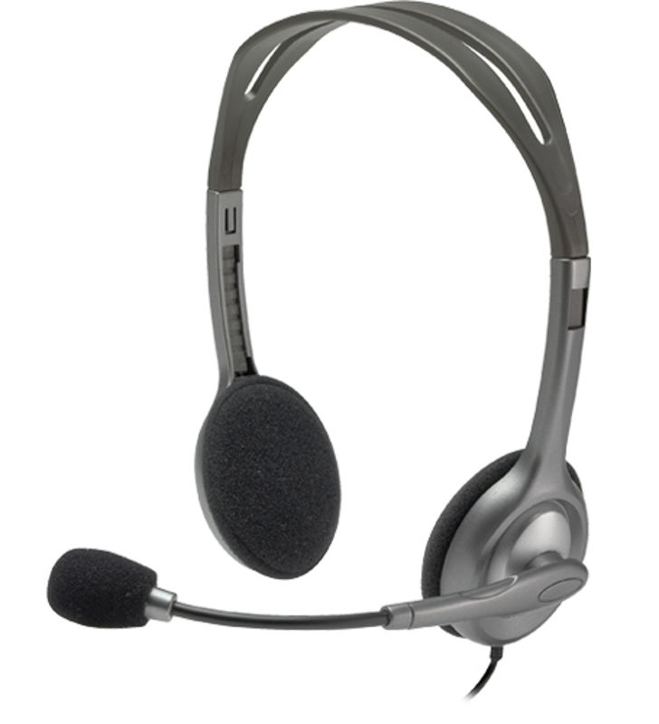 Slika - Logitech LOGI H111 (981-000593) 2.0 sive, slušalke z mikrofonom