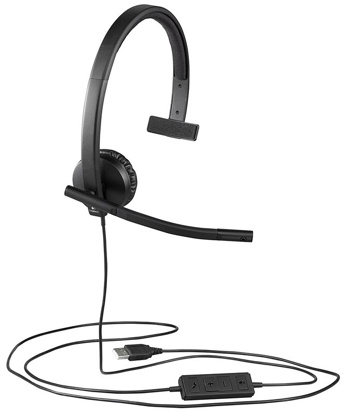 Logitech H570E (981-000571) USB Mono črne, slušalke z mikrofonom