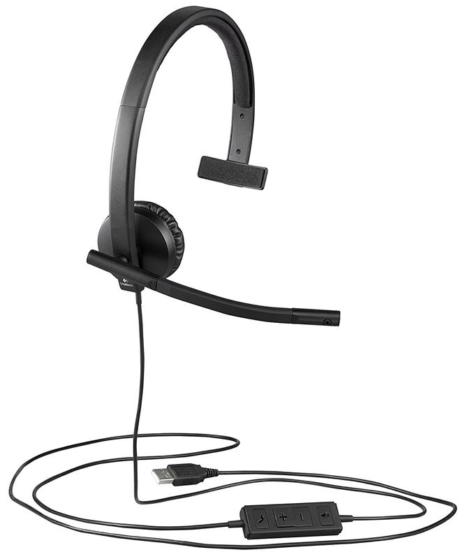 Slika - Logitech H570E (981-000571) USB Mono črne, slušalke z mikrofonom