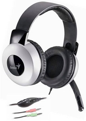 Genius HS-05A 2.0 črne,zaprte slušalke z mikrofonom + nadzor glasnosti