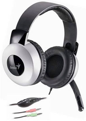 Genius HS-05A Deluxe 2.0 črne,zaprte slušalke z mikrofonom + nadzor glasnosti