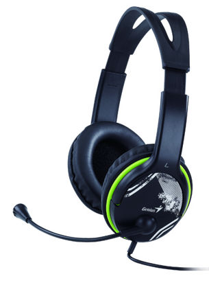 Genius HS-400A (31710169100) 2.0 črne,nadzor glasnosti, pisarniške slušalke z mikrofonom