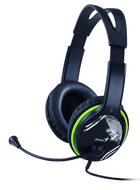 Slika - Genius HS-400A (31710169100) 2.0 črne,nadzor glasnosti, pisarniške slušalke z mikrofonom