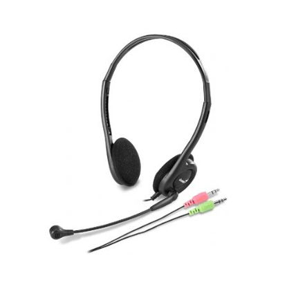 Genius HS-200C 2.0 črne, lahke slušalke z mikrofonom za online komunikacijo