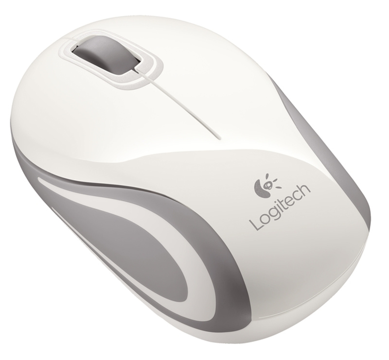 Slika - Logitech M187 Mini Mouse bela, brezžična miška