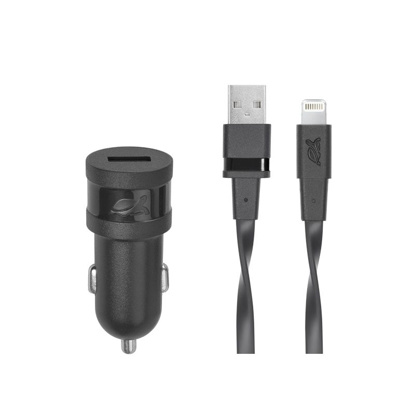 RivaCase RIVAPOWER VA4215 BD2 1,0A/ 1USB + Lightning kable Black, avto polnilec