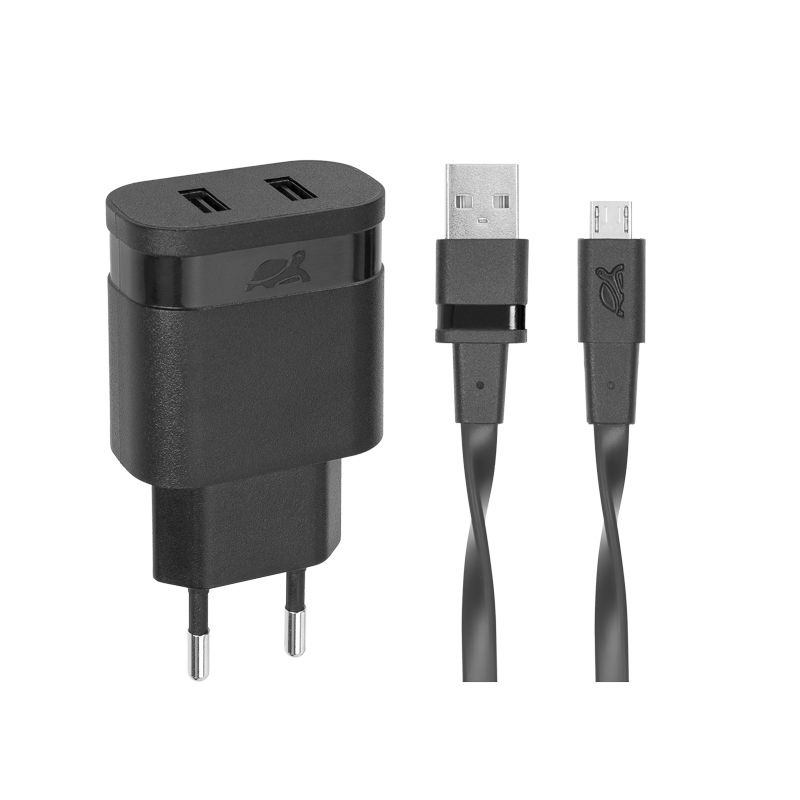 Slika - RivaCase RIVAPOWER VA4123 BD1 3,4A/ 2USB +Micro USB Black, hišni polnilec