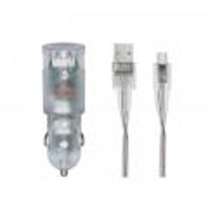 RivaCase RIVAPOWER VA4223 TD1 3,4A/ 2USB + Micro USB kable transparent, avto polnilec