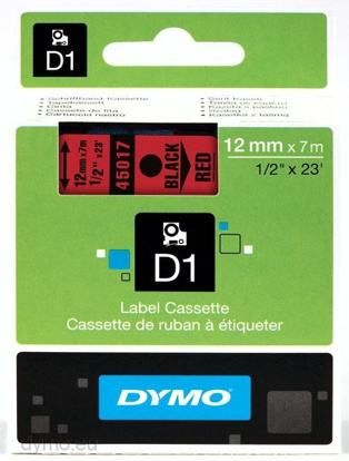 Dymo 45017 (S0720570) 12mm x 7m Black – Red, etikete