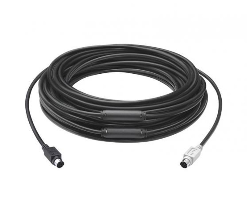 Slika - Logitech Extender Cable for Group 15m Mini-DIN-6 Black, kabel