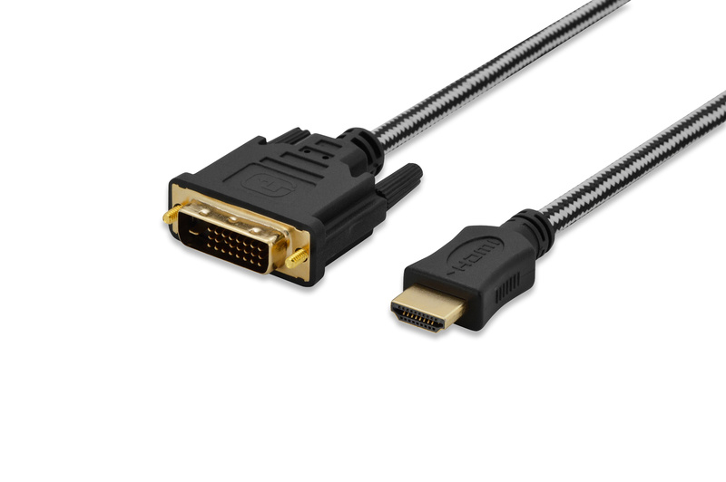 Slika - Ednet 84486 HDMI 2.0 (M) – DVI-D (Dual Link) (M) 3m Full HD Black/Silver, kabel
