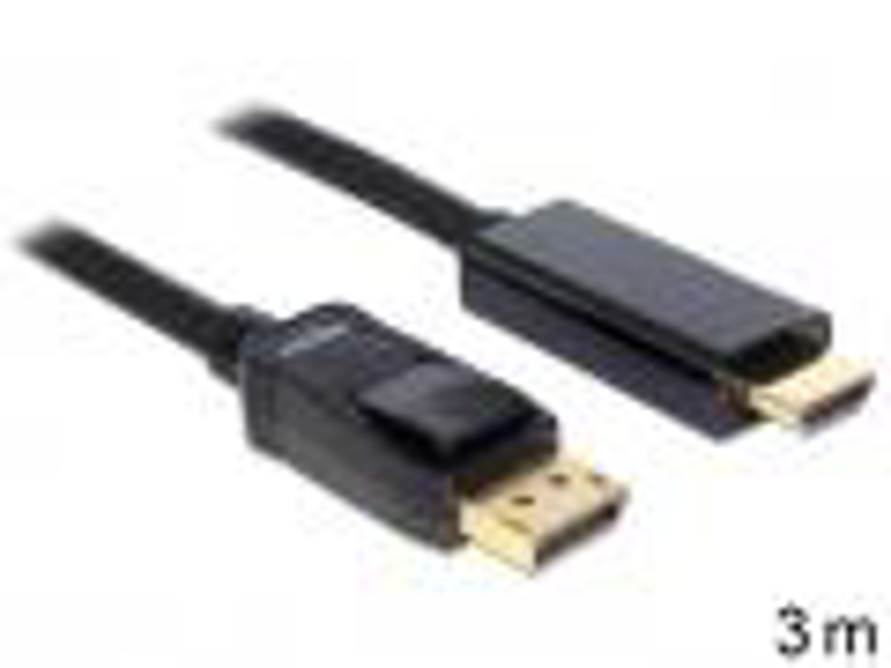 Slika - DeLock 82435 DisplayPort (M) - HDMI (M) 3m Gold Black kabel