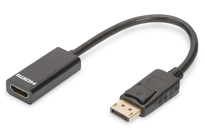 Slika - Digitus DisplayPort (M) 1.2 - HDMI (F) 0,15m Black, Adapter
