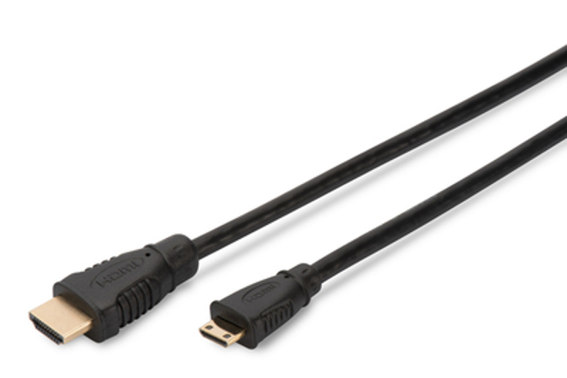 Slika - Digitus AK-330106-020-S HDMI A 1.3 (M) - mini HDMI C Ultra HD 4K 2m Black, kabel