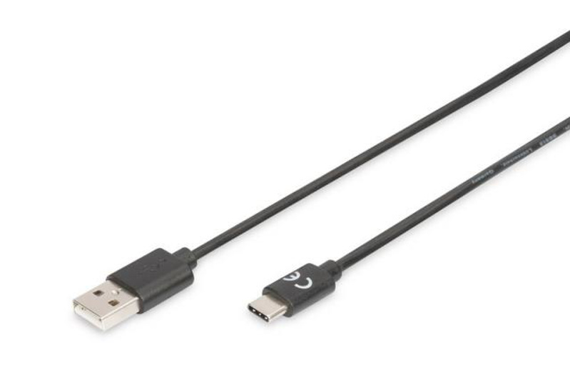 Slika - Digitus AK-300136-018-S USB C 2.0 (M) - USB A (M) 3A 1,8m Black, kabel