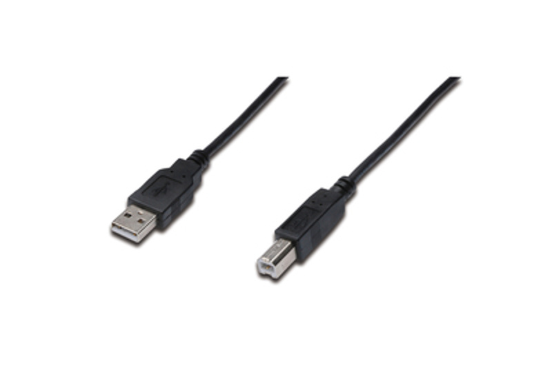 Slika - Digitus AK-300105-030-S USB A (M) - USB B (M) 2.0 3m Black, kabel