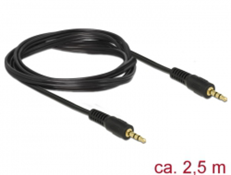 Slika - DeLock DC jack 3.5 mm M/M 2.5 m, audio kabel