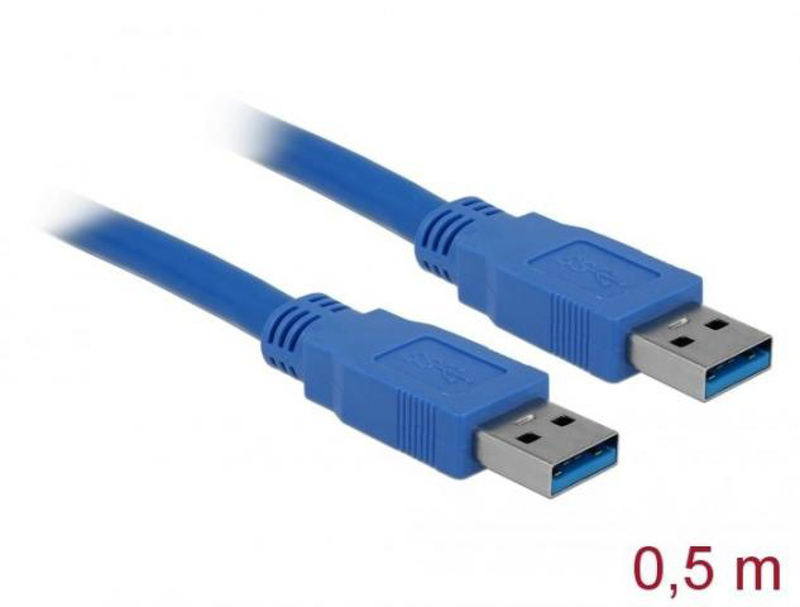 Slika - DeLock 83121 USB 3.0 A M/M 0,5m Blue, kabel