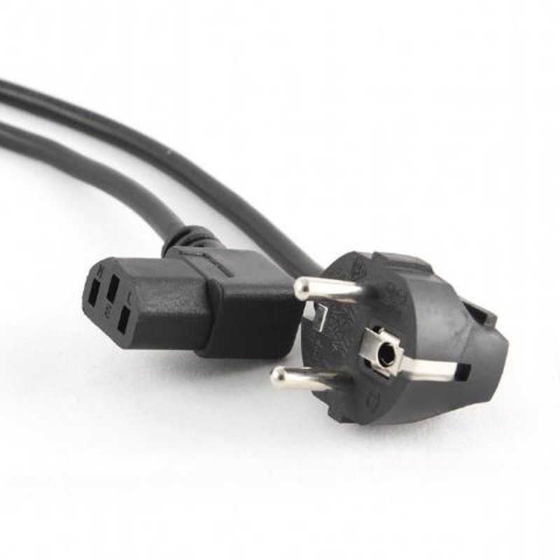 Slika - Gembird PC-186A-VDE napajalni kabel (desno kotni C13) odobren VDE 1,8 m črn