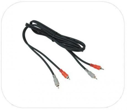 2RCA M/M 2,5m Black, audio kabel