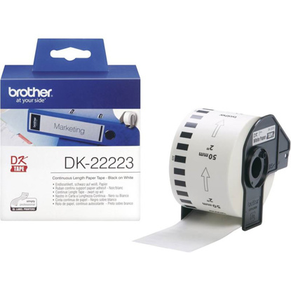 Brother DK-22223 (50mm x 30,48m) črno na belo, etiketa