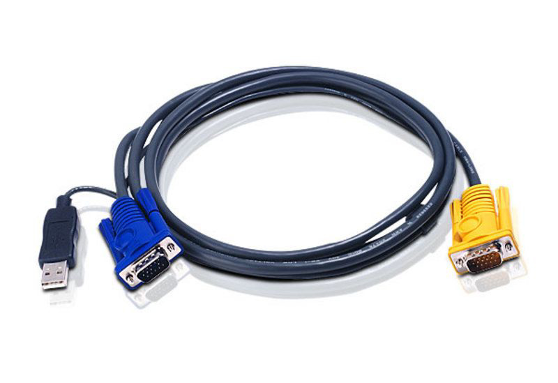 Slika - ATEN USB KVM Cable with 3 in 1 SPHD and built-in PS/2 to USB converter 1,8m (2L-5202UP)