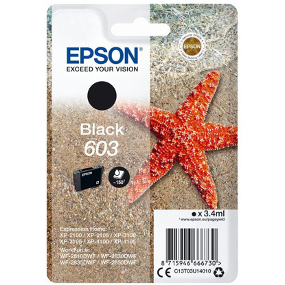 Epson 603 BK (C13T03U14010) črna, originalna kartuša