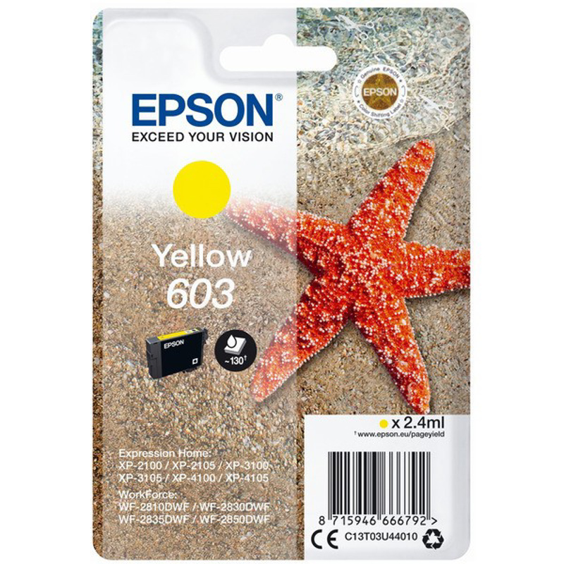 Slika - Epson 603 Y (C13T03U44010) rumena, originalna kartuša