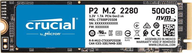 Slika - Crucial 500GB M.2 2280 NVMe P2 Series CT500P2SSD8