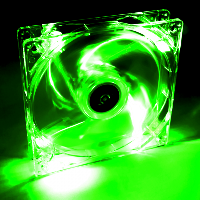 Slika - Akyga AW-12A-BG System Fan 12cm Green LED OEM Ventilator za ohišje (120 mm, 1000 RPM, Zelena LED) (AW-12A-BG)